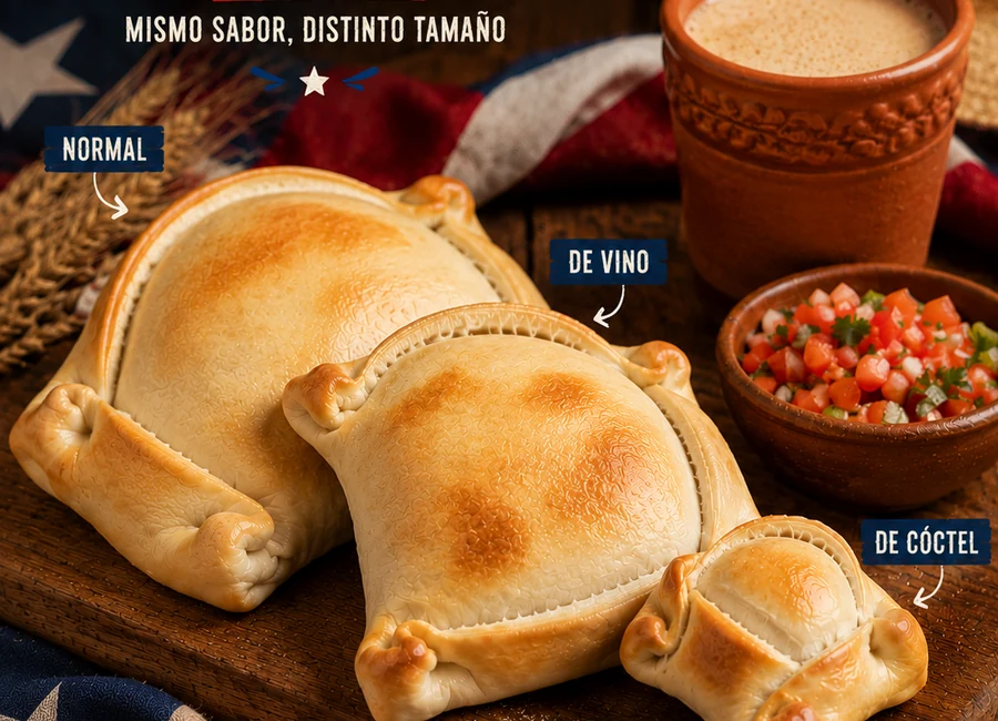 Empanadas normal, de vino y de cóctel